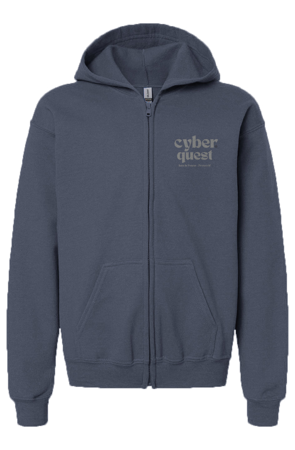 Cyber Quest Embroidered Heavy Blend Youth Zip Hoodie
