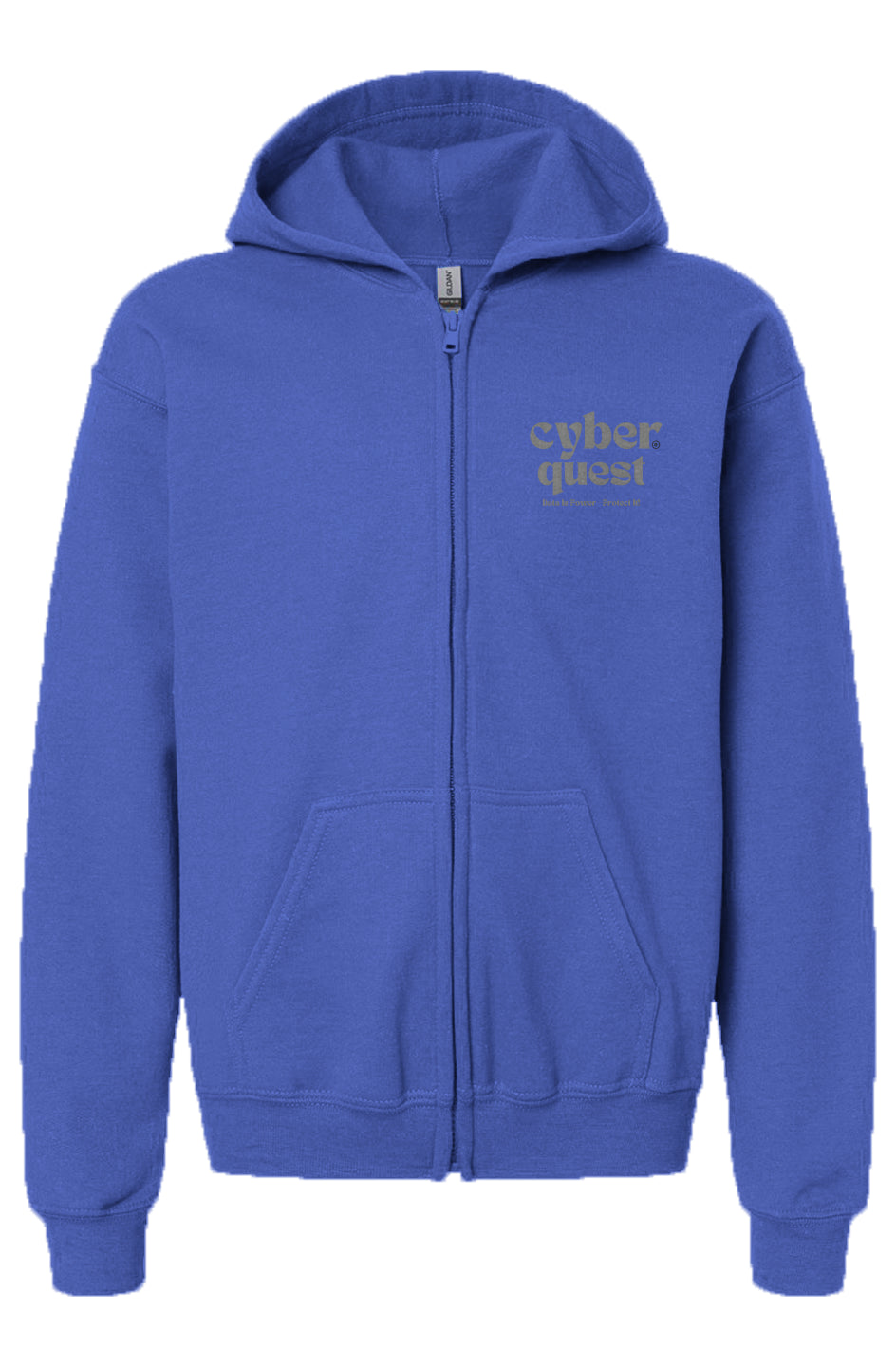 Cyber Quest Embroidered Heavy Blend Youth Zip Hoodie