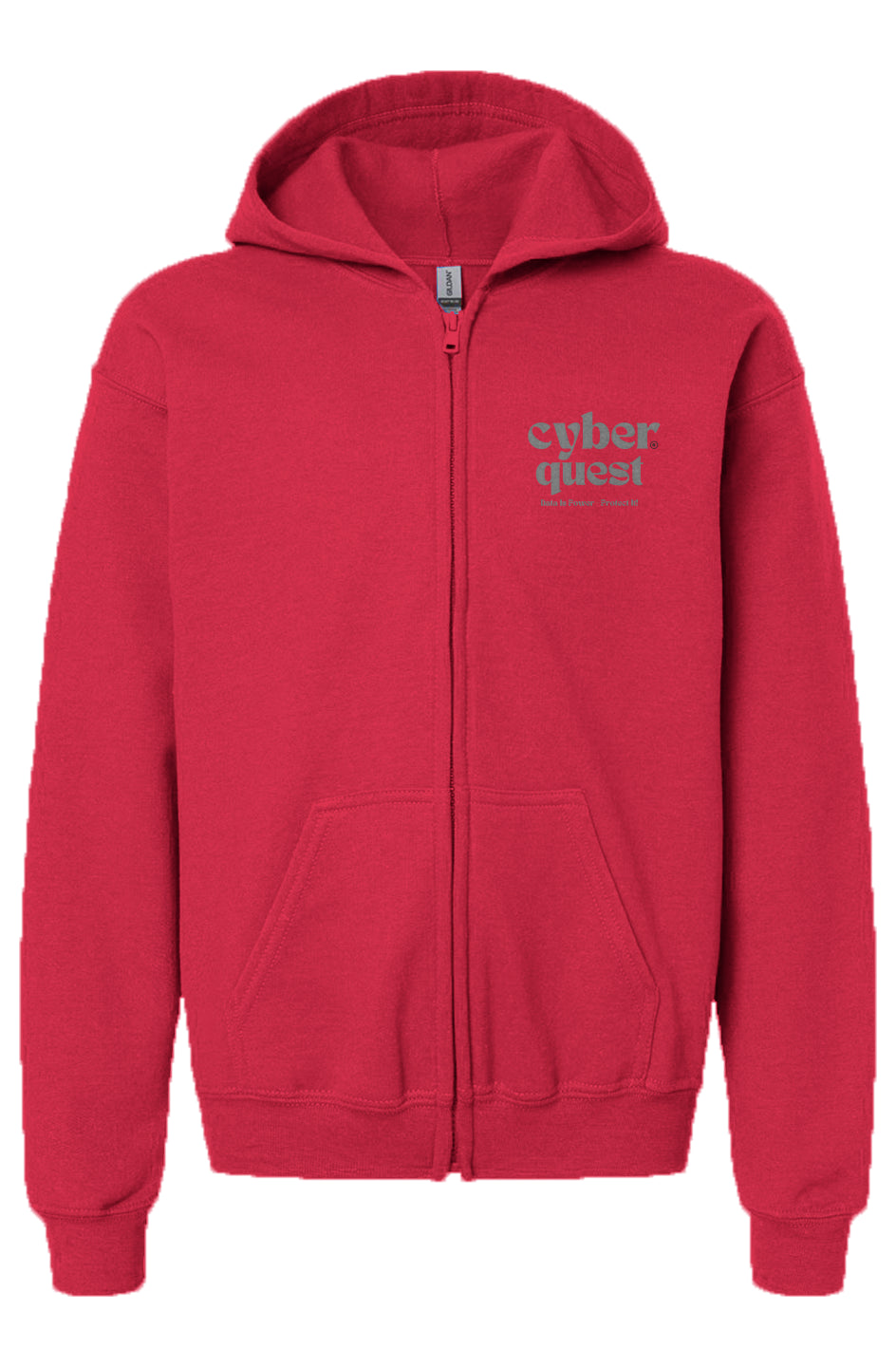 Cyber Quest Embroidered Heavy Blend Youth Zip Hoodie